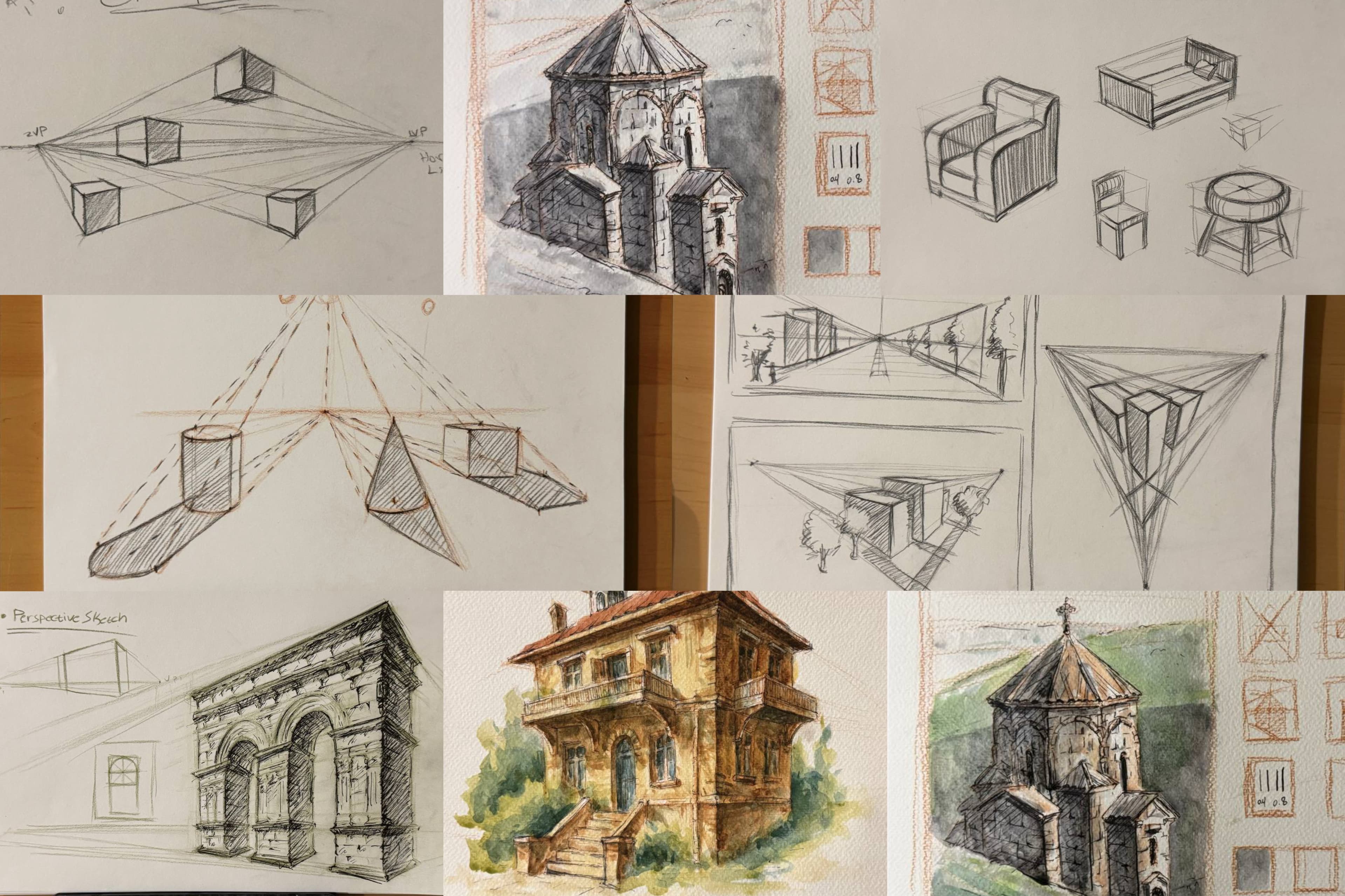 architecture sketching-الإسكتش المعماري